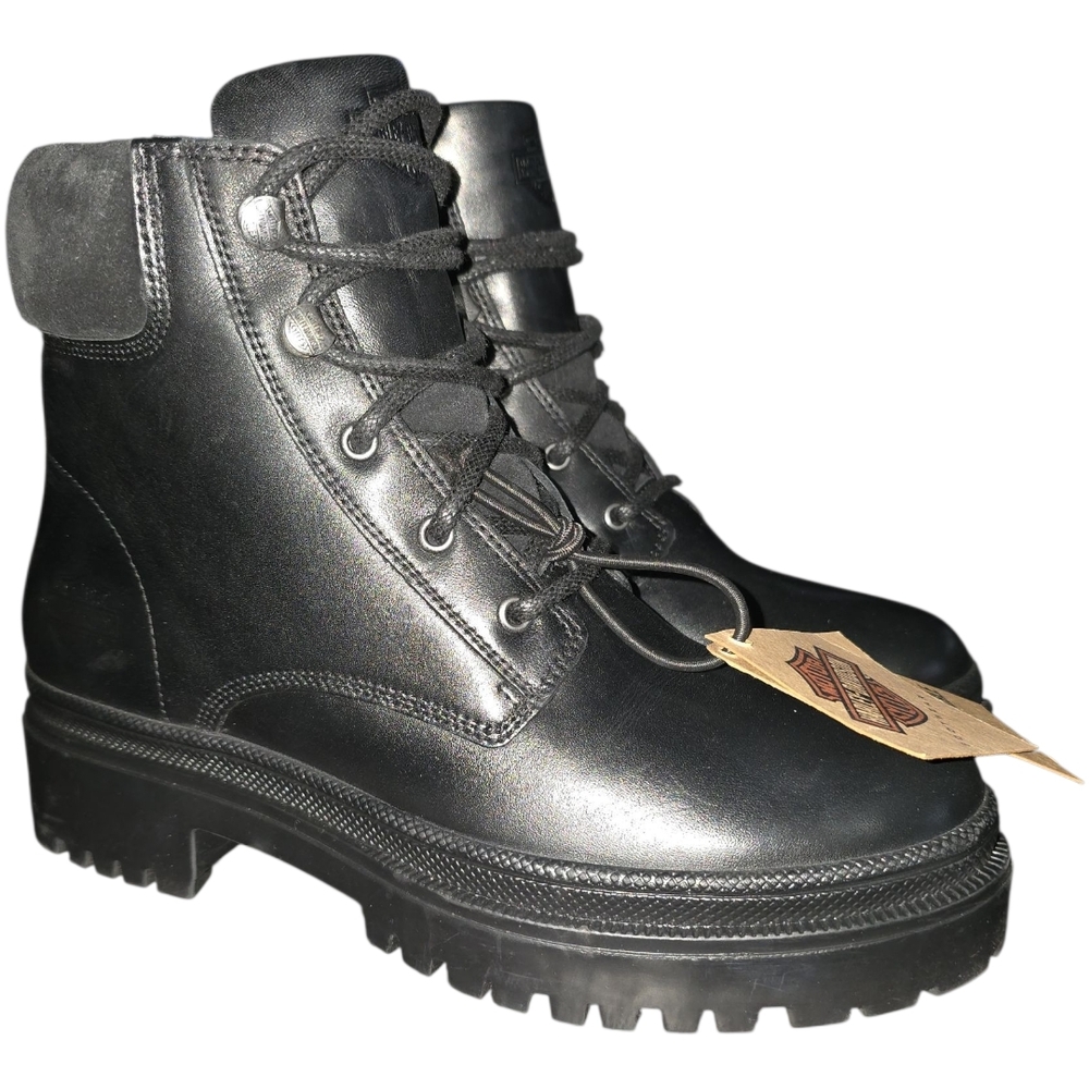Sz 7 Harley-Davidson Black Tressler Leather Boots